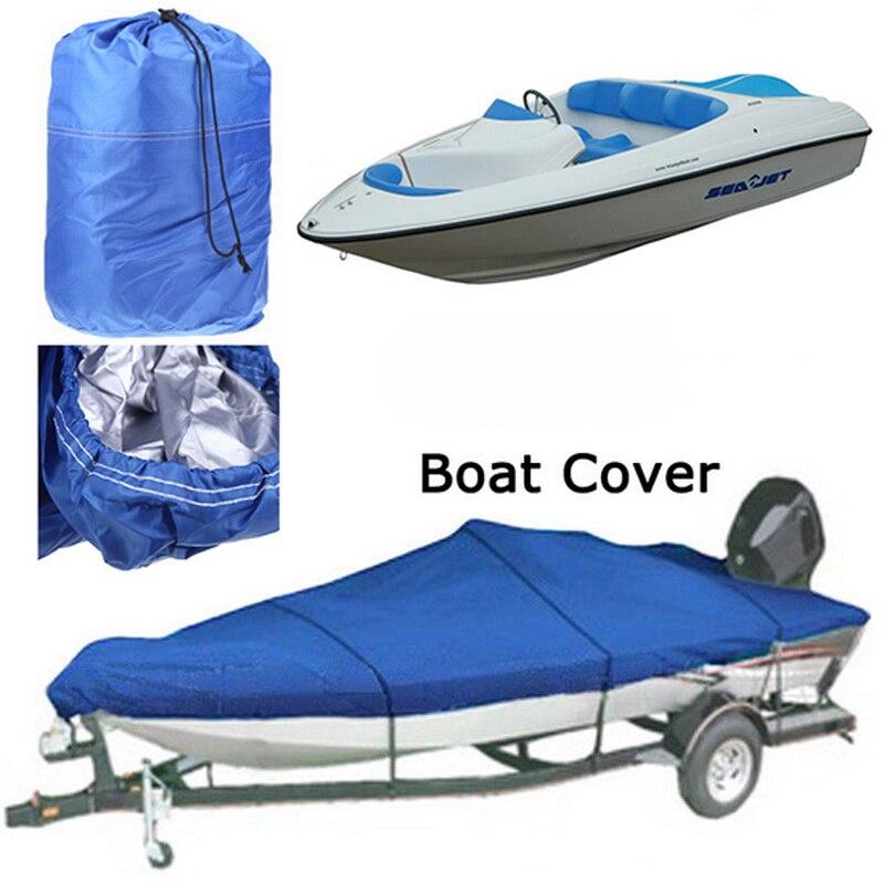 210d speedbåd camping fiskebåd cover tilbehør bil covers 17-19ft ski v-skrog vandtæt uv beskyttet blå
