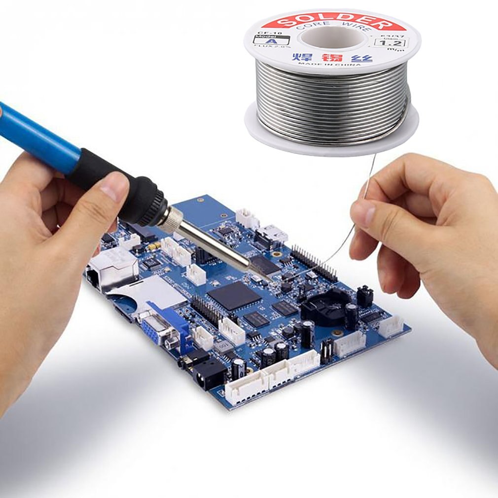 1.2mm 2% Flux Tin Lead Rosin Roll Core Silver Solder Wire Welding Soldering Repairing Tool Reel Melt Kit Electric Melting
