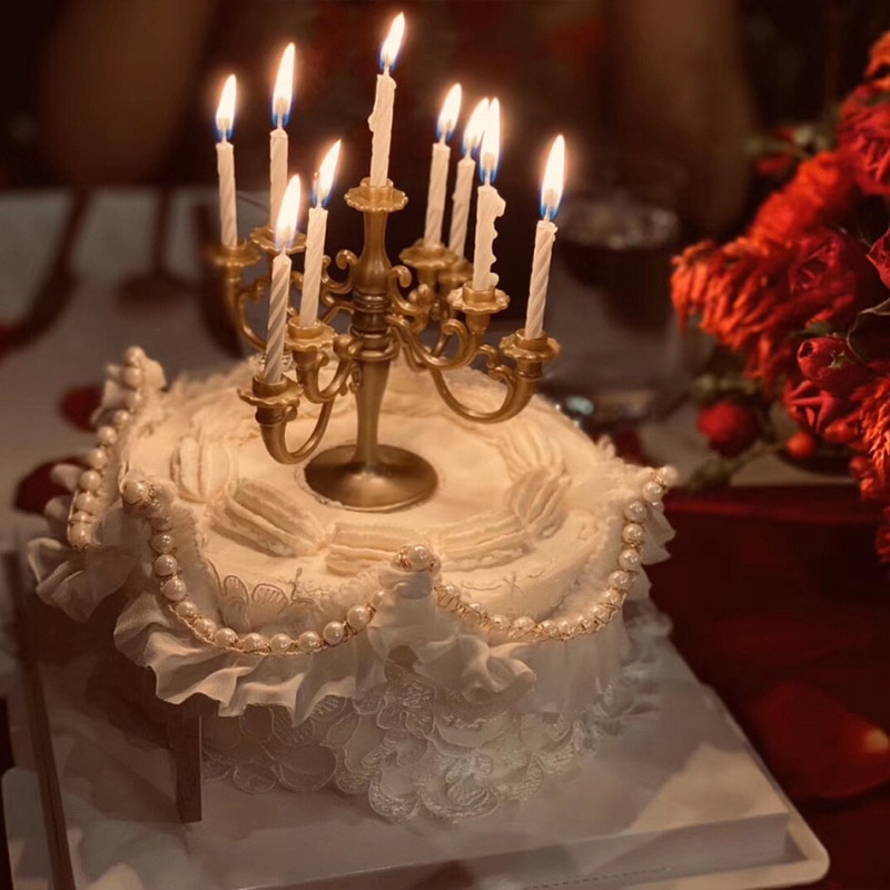 Plast ljusstake cupcake födelsedagstårta dekoration med ljus diy bröllopsfest dekoration hushållsartiklar