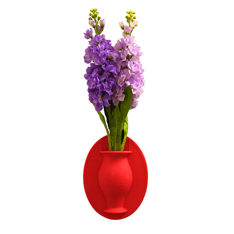 Portable Silicone Additive Sticky Vase Easy Removable Wall And Fridge Magic Flower Plant Vases DIY Home Decoration Accessories: 04
