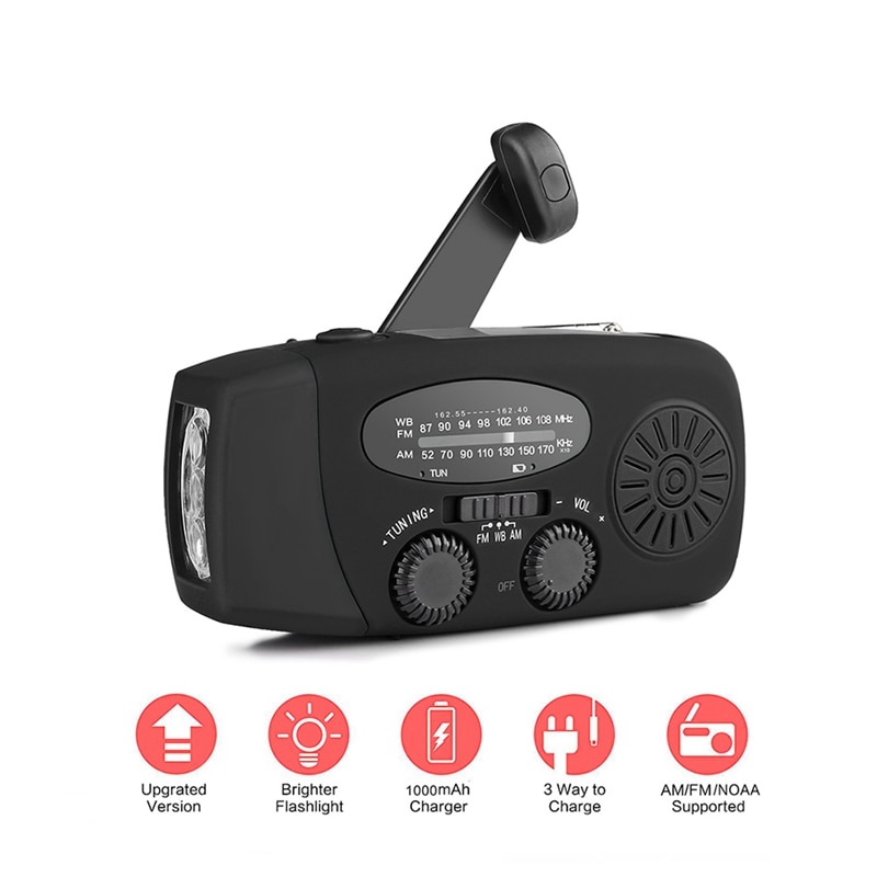 Multifunctionele Hand Radio Solar Crank Dynamo Powered Am/Fm/Noaa Weather Radio Gebruik Emergency Led Zaklamp En Power bank