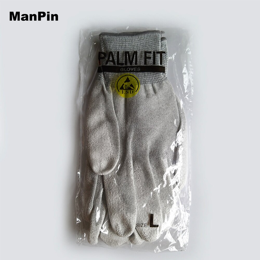 3Pcs Mobile Phone Repair ESD Anti Static PU Painted Carbon Fiber Gloves Electronic Screen PCB Soldering Working Hand Protector: L 3 pair