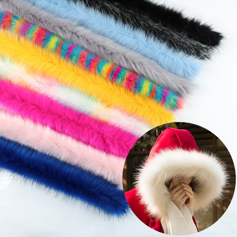 Verdickt Künstliche Kaninchen Fell Trim Kleidung Zubehör Faux Pelz Streifen Für Pullover Mantel Haube Hut DIY Flauschigen Bekleidungs Materialien