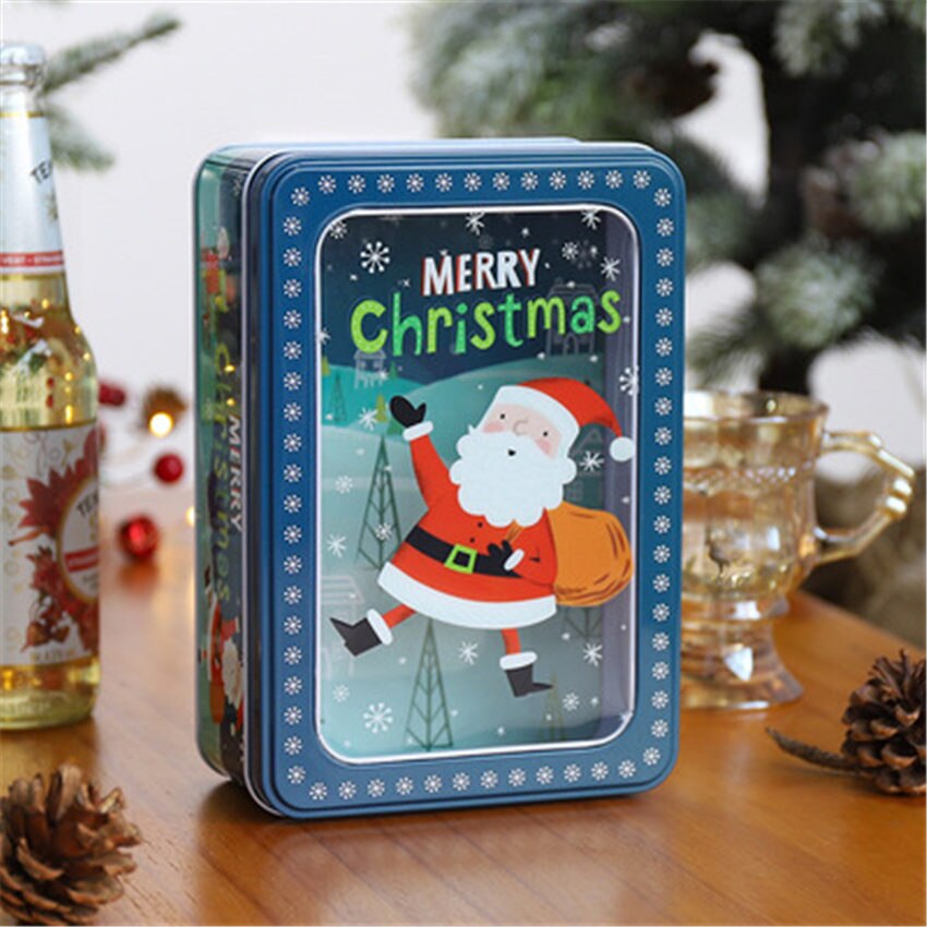 Emballage de noël en fer, boîte à bonbons, joyeux noël, bonhomme de neige, fête, décoration de bonbons Cookies faits à la main: P