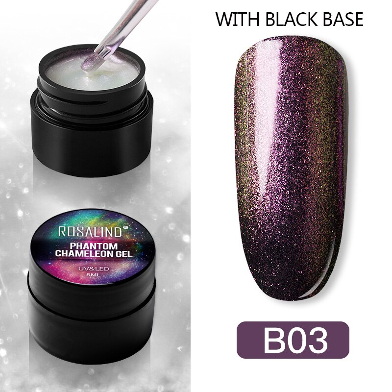 Rosalind gel neglelak phantom kamæleon alt til manicure dekoration base top til negle uv led lampe hybrid lakker: B03