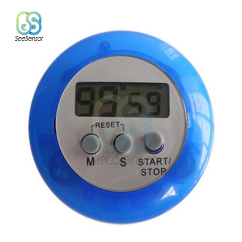 LCD Digital Kitchen Countdown Magnetic Timer Stopwatch Timer Back Stand Cooking Timer Count UP Alarm Clock Kitchen Cooking Tools: Blue