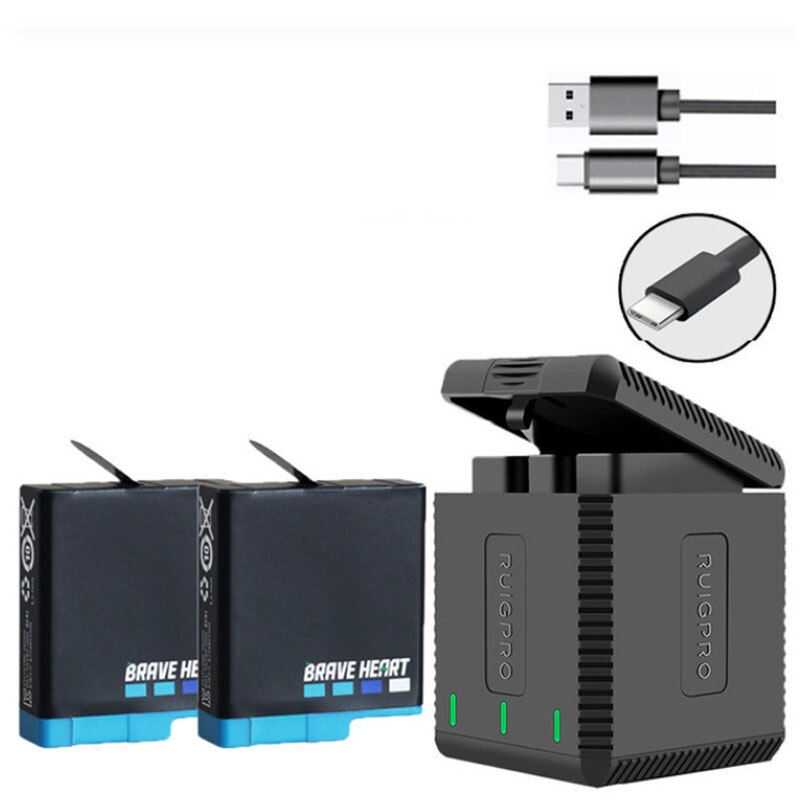 Go Pro Hero 8 Hero 7 Hero8 Zwart Batterij Of Triple Oplader Voor Gopro Hero 8 Camera Batterij Volledige Decode