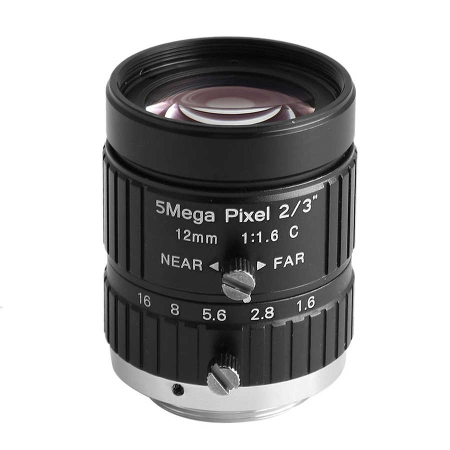 CCTV Camera Lens CCTV 12mm 5MP 2/3 Manual Aperture C-Mount Optical Lens for Security Camera