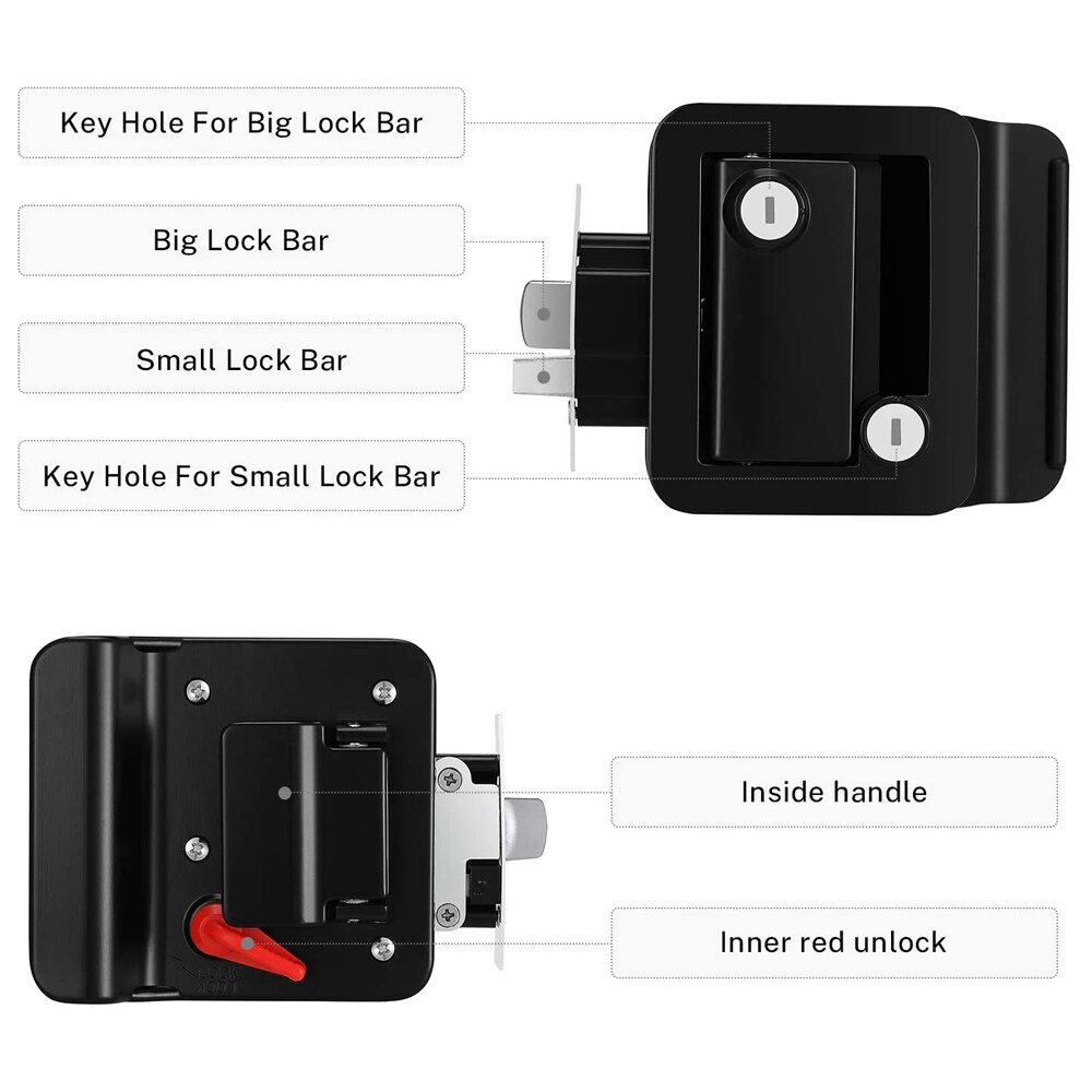 Caravan RV Travel Trailer Entry Door Lock Camper Door Latch Handle with Keys RV Door Lock Replacement for RV/Camper/Trailer