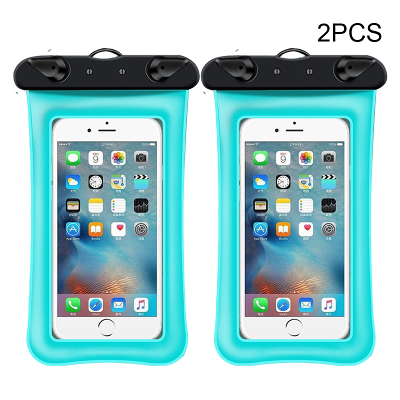 Funda Universal impermeable IP68 para teléfono, bolsa a prueba de agua para iPhone 13, 12, 11 Pro Max, X, Xs, 8, Xiaomi, Huawei y Samsung, 2 uds.: Water lake blue