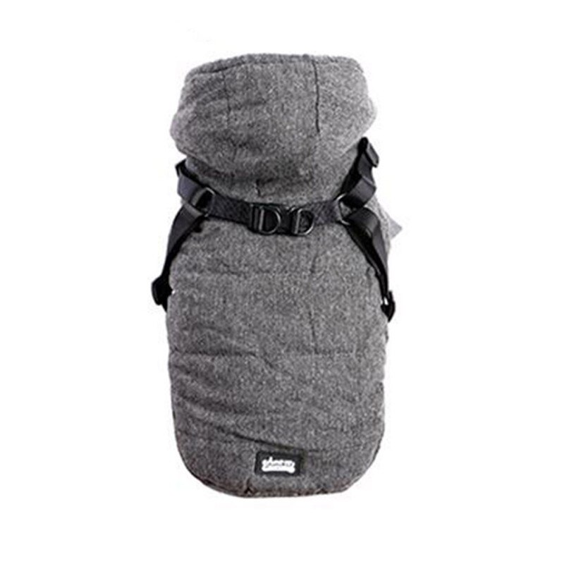 Pet Dog Jacket Vest Harness Winter Dog Clothes Soft Breathable Adjustable Buckle Velvet Padded Dog Chest Back Vests Cotton Coats: Gray2 / XXL
