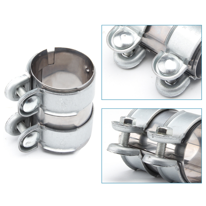 Auspuffklemme aus Edelstahl, 45 mm, 50 mm, 55 mm, 60 mm, 65 mm, 70 mm, 76 mm, Auspuffrohr-Rohrverbinder, Tischler-Hülsenklemme, verstellbare Spitze