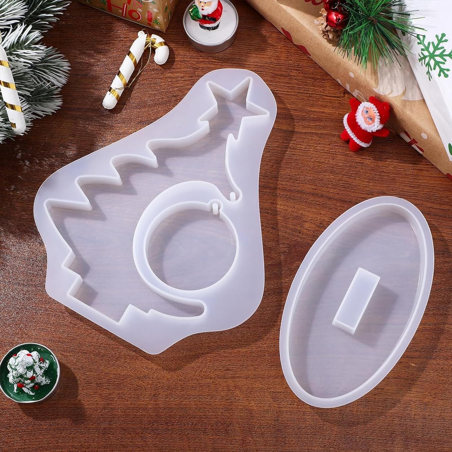 DIY Kristall Epoxidharz bilden für Weihnachtsbaum Fotorahmen Silikonform