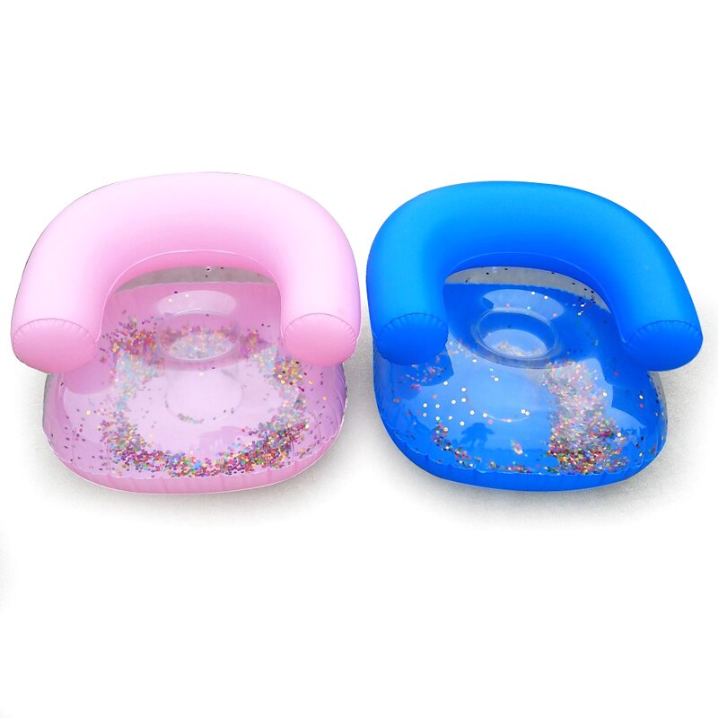 Kids Inflatable Sofa Baby Sitting Chair Sequin Kids Bath Learning Seat DO2