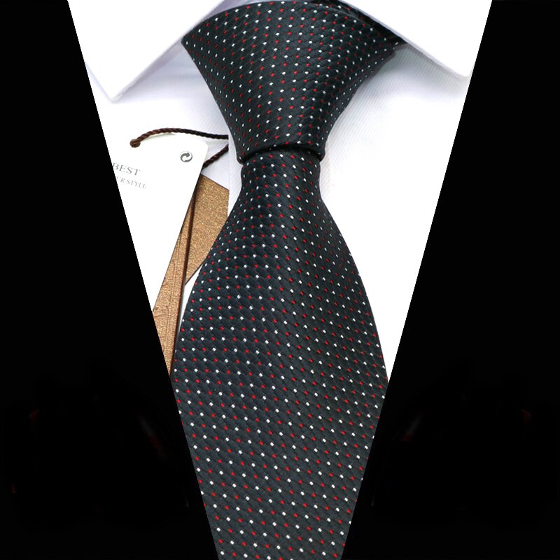YISHLINE Men Ties 8 cm POLKA DOTS Cassual Jacquard Woven Necktie Mens Tie Business Corbata Para Hombre Accessories