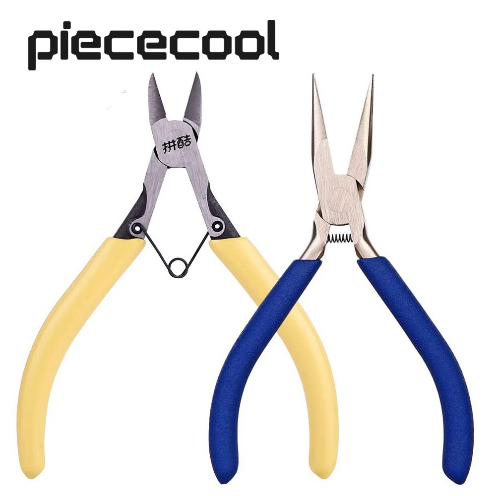 Piececool 2 Stuks Model Tool Kit-Clipper-Naald Neus Tang Voor Diy 3D Jigsaw Metalen Puzzel