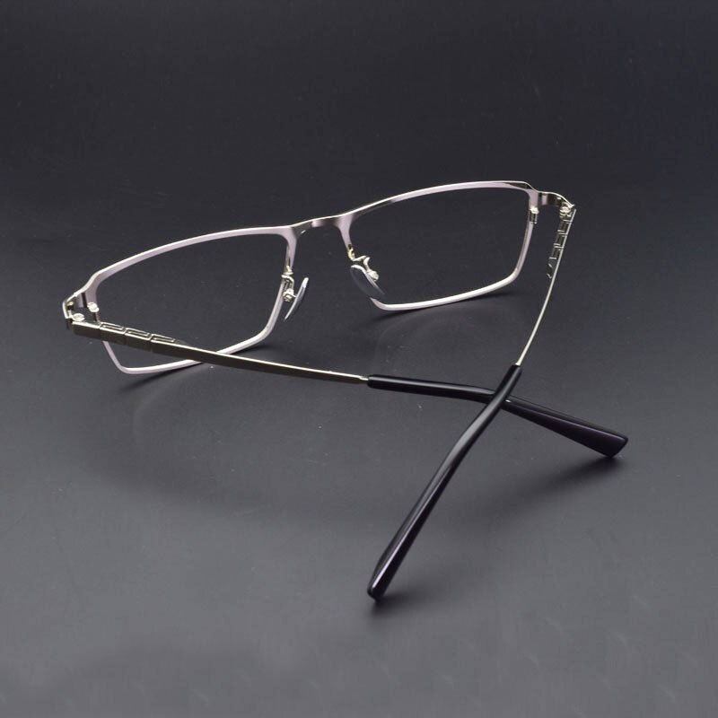 Montura de gafas de titanio puro para hombre, gafas graduadas de aleación de titanio, gafas plateadas súper ligeras, montura de gafas ópticas