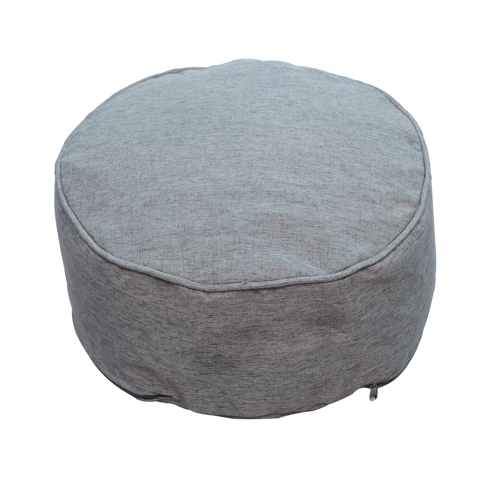Solid Linen Pouffe Footstool Detachable Pull-Tab Shoe Changing Bean Bag Sofa Stool Round Ottoman Modern Living Room Home Decor