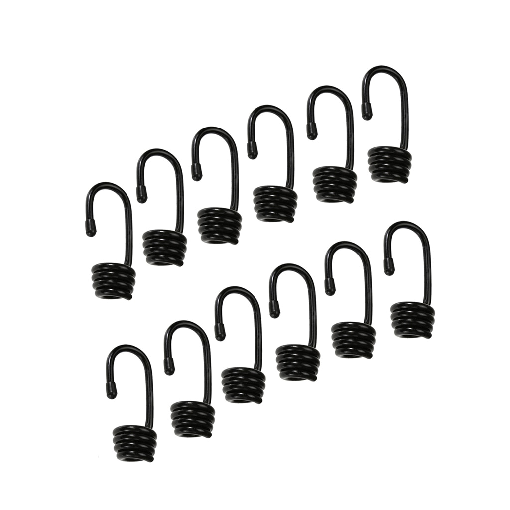 12 Pieces Strong Durable Steel Wire End Hooks for 6mm Marine Boat Shock Cord Bungee Rope Luggage Tie Down Straps DIY