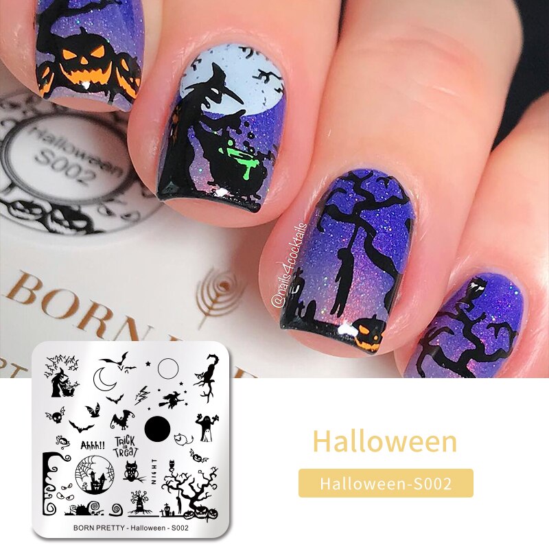 Noël saint valentin Halloween thème ongles estampage plaques timbre plaque modèle Nail Art arbre flocon de neige coeur Image: BP-H-S002