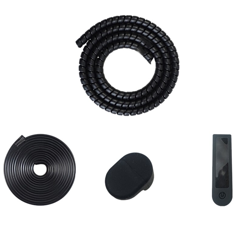 Set di protezioni per Scooter elettrici protezione di controllo parafango gancio linea tubo striscia anticollisione per XIAOMI M365: Black