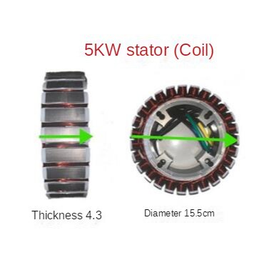 3000w5000w electric vehicle range extender gasoline generator accessories 48v60v72v range extender rotor stator 27-level pure co: 5000W Rotor