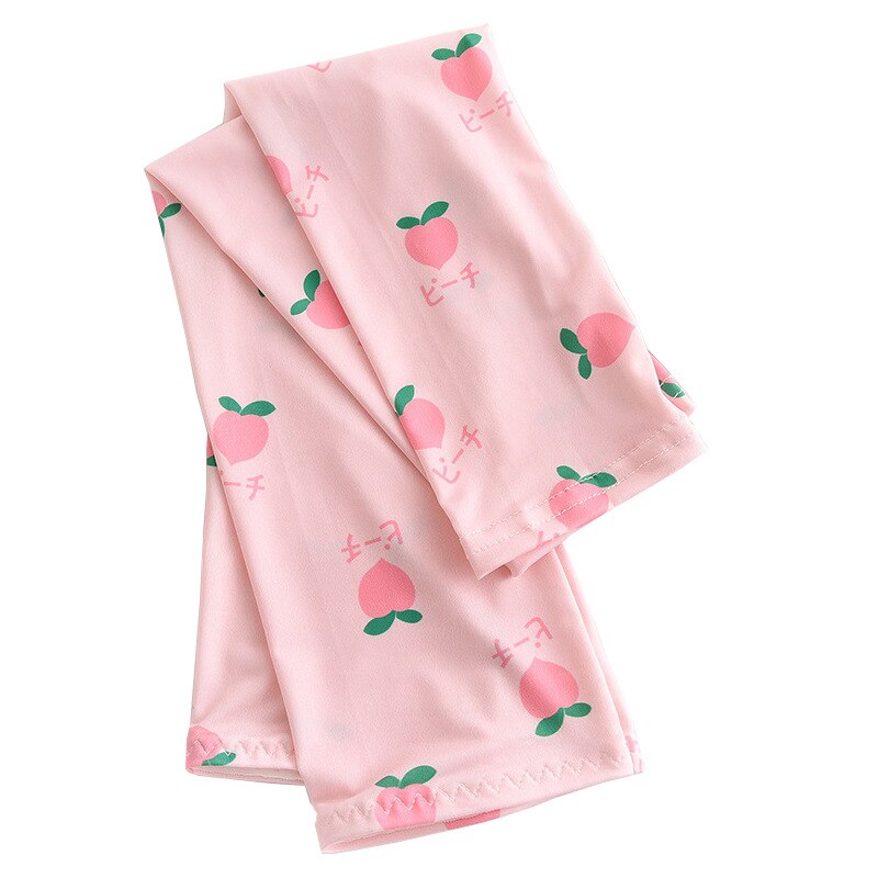 Women's Summer Net Red Ice Sleeve Cute Printing Sun Protection Oversleeves Outdoor Riding UV Protection Armband