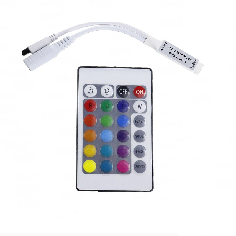 DC 12V Veiligheid Mini 24 key Afstandsbediening RGB Led Strip 24 Key Controller Voor 3528 of 5050 RGB LED strips LED Strip Verlichting