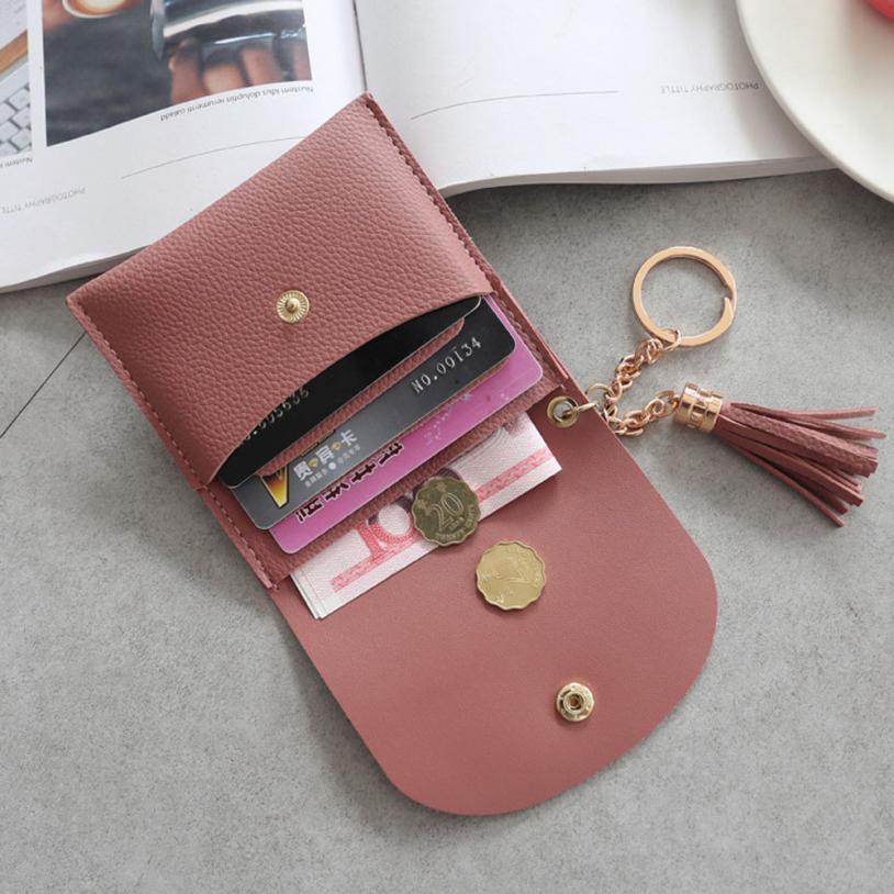 Women Simple Tassel Short Wallet Coin Purse Card Holders Handbag Exquisite portable mini bags for women