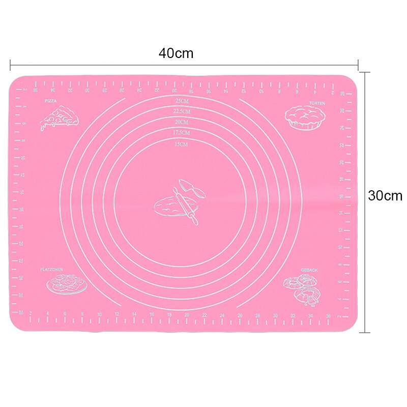 Tapis de cuisson anti-adhésif épais en silicone,accessoire de cuisine, ustensile de cuisson, outil de pâtisserie, pour rouler pâte, revêtement pour gâteau: Pink 40x30