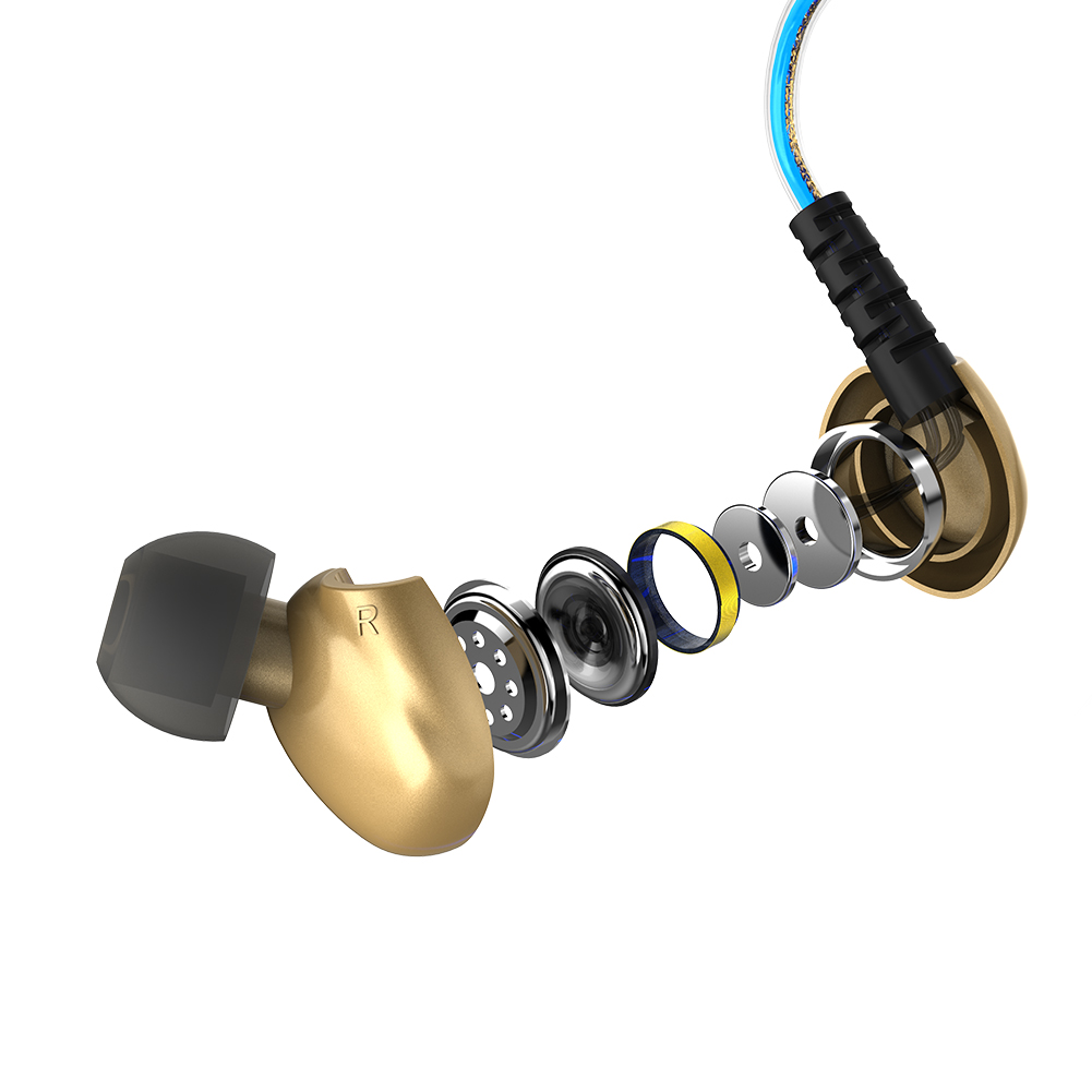dodocool Luminous Earphone Blue Light EL Glowing Headset with Mic In-Ear Stereo Sport Headphones Noise Cancellation Sweatproof