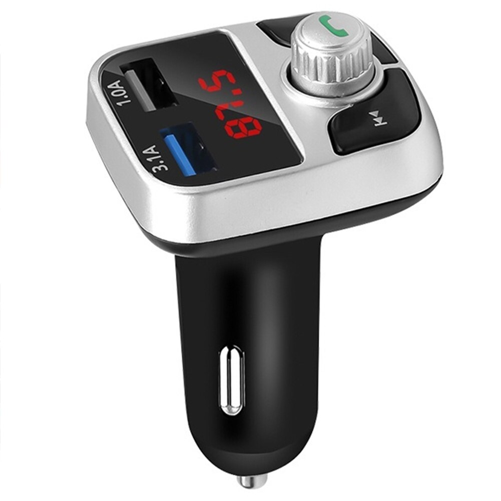 Auto Bluetooth 5.0 Fm Zender Draadloze Audio Ontvanger Dual Usb Snelle Lader Usb Lader Auto Accessoires Handsfree: Default Title