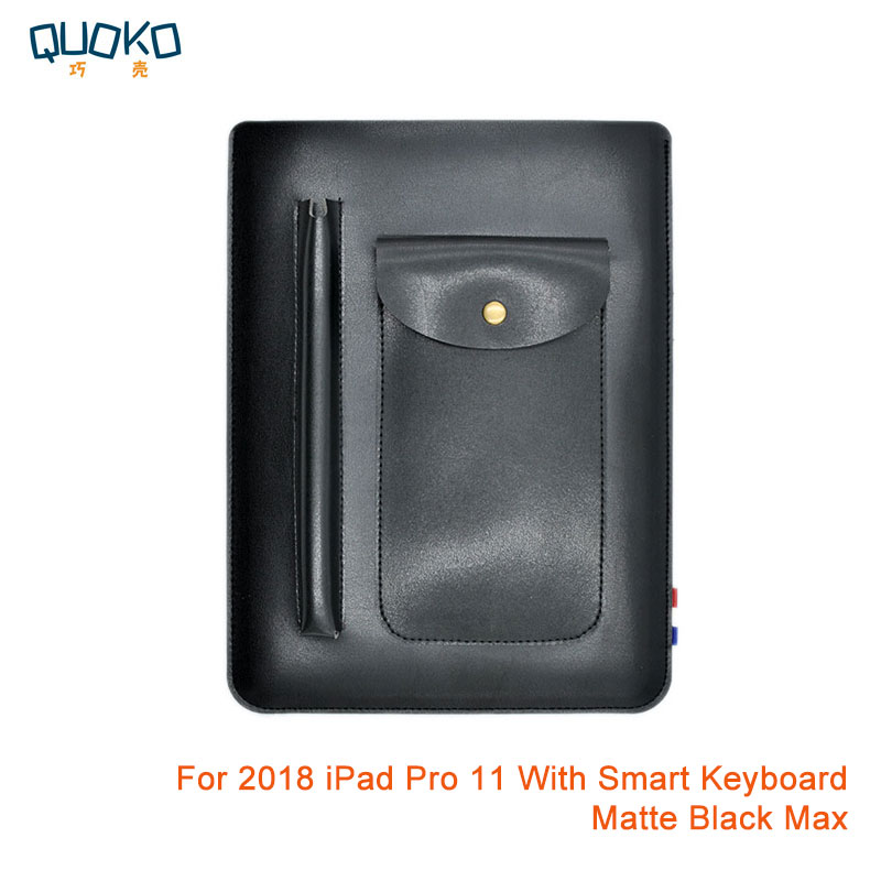 Multi-function ultra-thin super slim sleeve pouch cover,microfiber leather tablet sleeve case for iPad Pro 11 inch: Matte Black Max