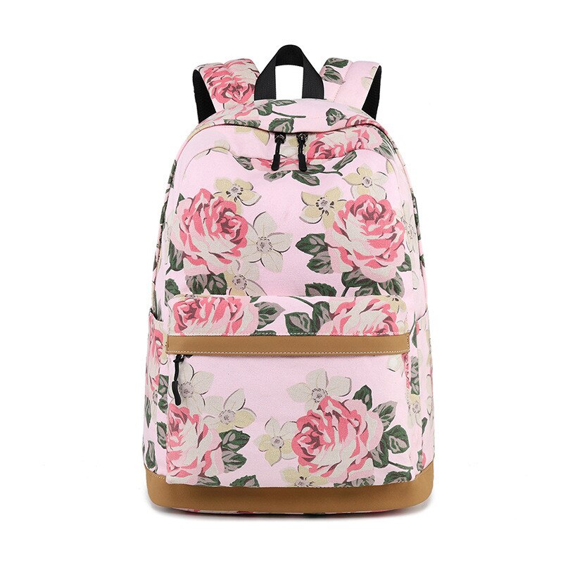 Toevallige Waterdichte Vrouwen Rugzak Bloem Afdrukken Meisjes College Laptop Bookbags Lady Reizen Bagpack Mochilas: pink