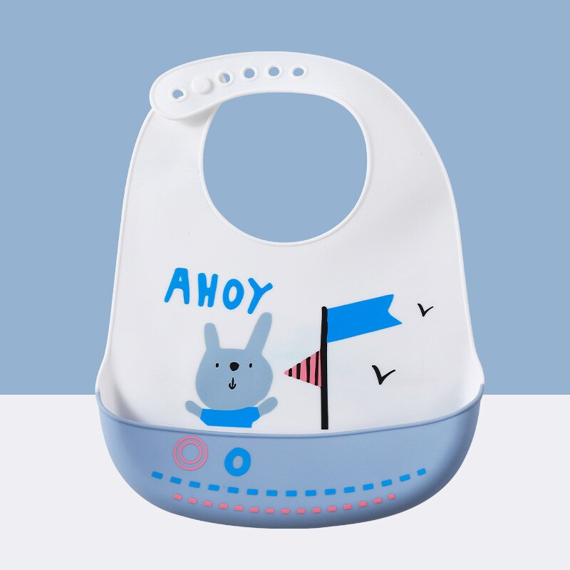 Waterdichte Zachte Siliconen Baby Slabbetjes Leuke Cartoon Print Baby Meisje Jongen Verstelbare Schort Bib Kids Lunch Feeding Stuff