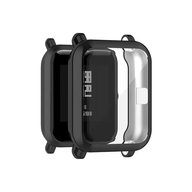 Funda protectora de TPU para Xiaomi Amazfit Bip U Pro GTS 2 Mini Protector de pantalla carcasa protectora de reloj para funda Amazfit Bip Lite: XS / Negro