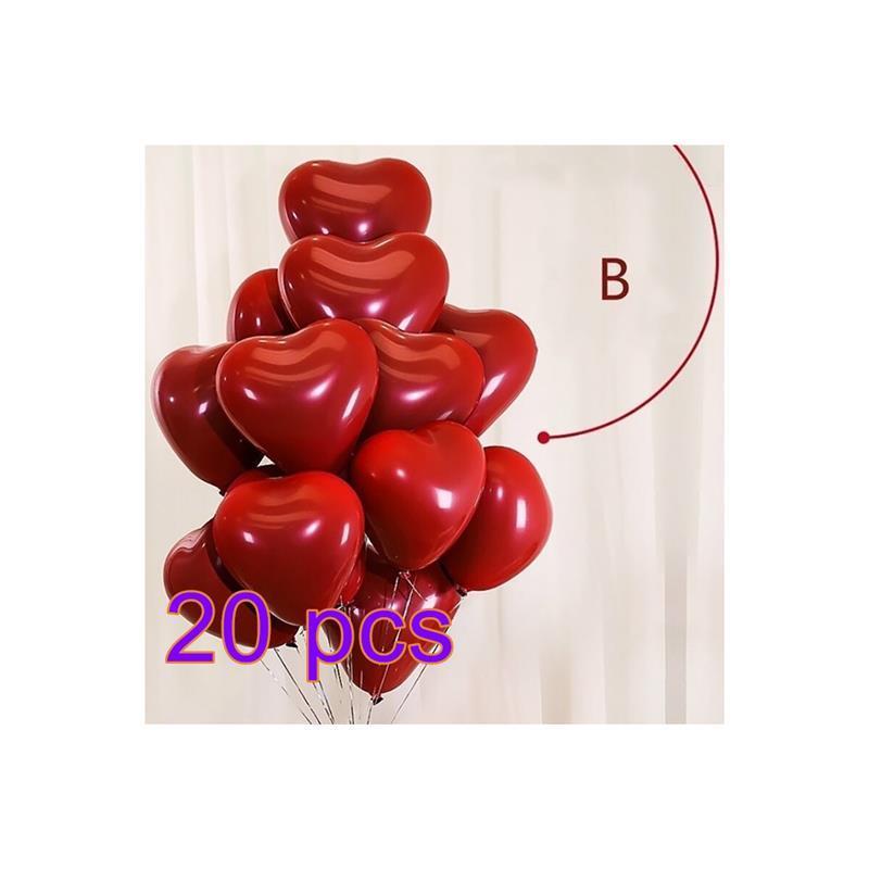 10/20Pcs Ruby Red Latex Ballonnen Hart Opblaasbare Lucht Helium Ballon Valentijnsdag Huwelijk Wedding Party decoratie: Red B