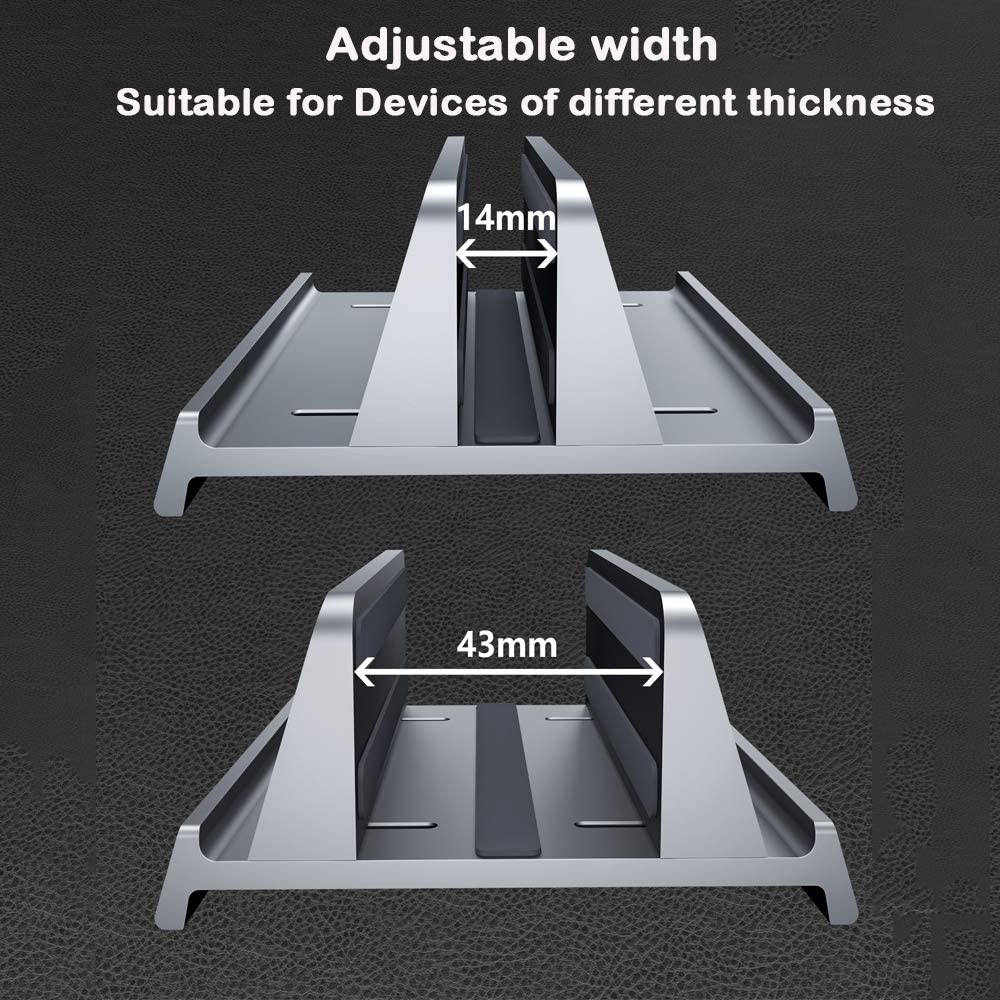 Vertical Laptop Stand Holder Adjustable Desktop Notebook Dock 3 in 1 Space-Saving Stand for MacBook Pro Air, Laptop Accessories