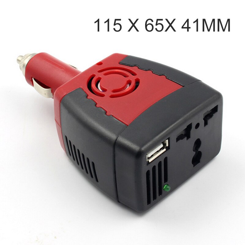 1pc auto-omvormer 150w 12v dc  to 220v ac sigarettenaansteker voeding omvormer adapter met 5v 0.5a usb-oplaadpoort