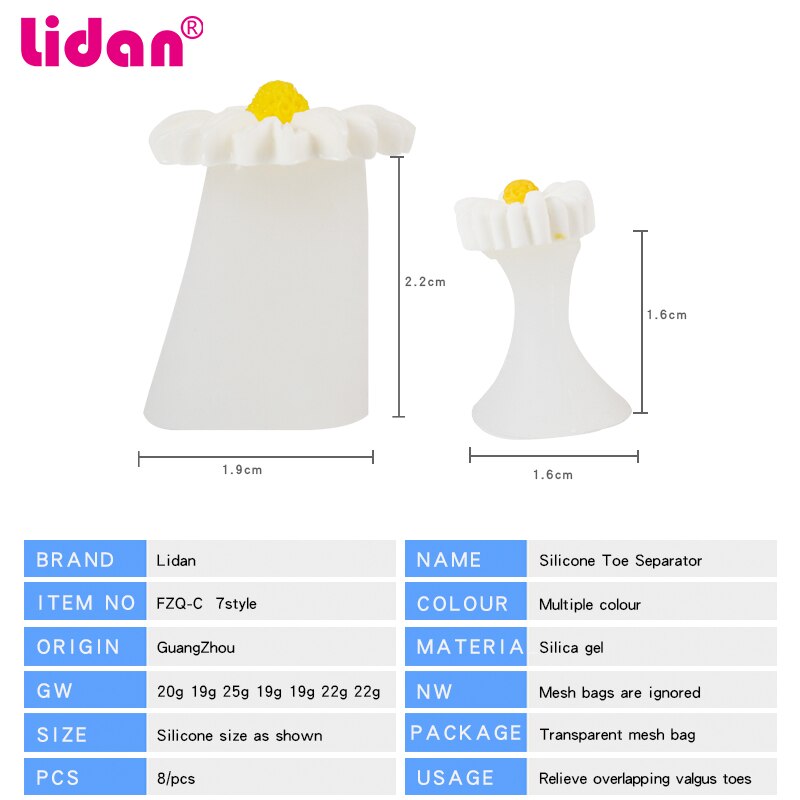 Toe Separator Foot Form Salon Pedicure Care Nail Art Pedicure Soft Silicone Finger Divider Pearls Flower Shape Manicure Tools