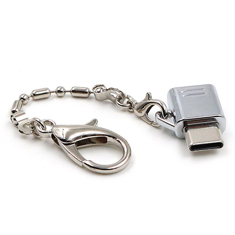 Micro Usb Female Naar Type C Male Adapter Converter Draagbare Metalen Mini USB-C Otg Adapter Met Sleutelhanger: Default Title