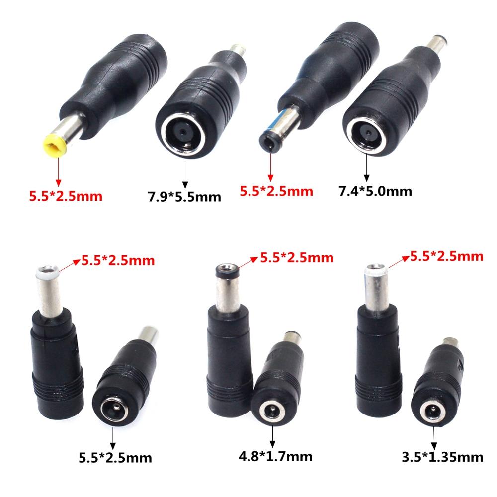 5.5*2.5Mm Dc Power Plug Adapter Dc Jack 5.5X2.5 Mm Male Naar 7.9*5.5 7.4*5.0 3.5*1.35 4.8*1.7 5.5*2.5Mm 4.0*1.7Mm Vrouwelijke 1Pcs