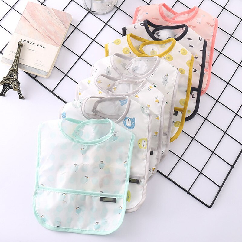 Baby Bibs Polyester Waterproof Lunch Feeding Bibs Baby Cartoon Feeding Cloth Children Apron Baby Bib Infant Slobber Saliva Towel
