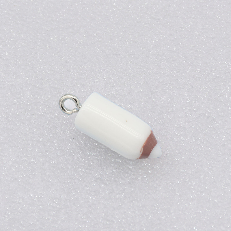10 Uds. De dijes de cabeza de lápiz de simulación, colgantes rojos y amarillos para hacer joyería DIY, accesorios hechos a mano, pendientes, collar, pulsera: Color amarillo claro