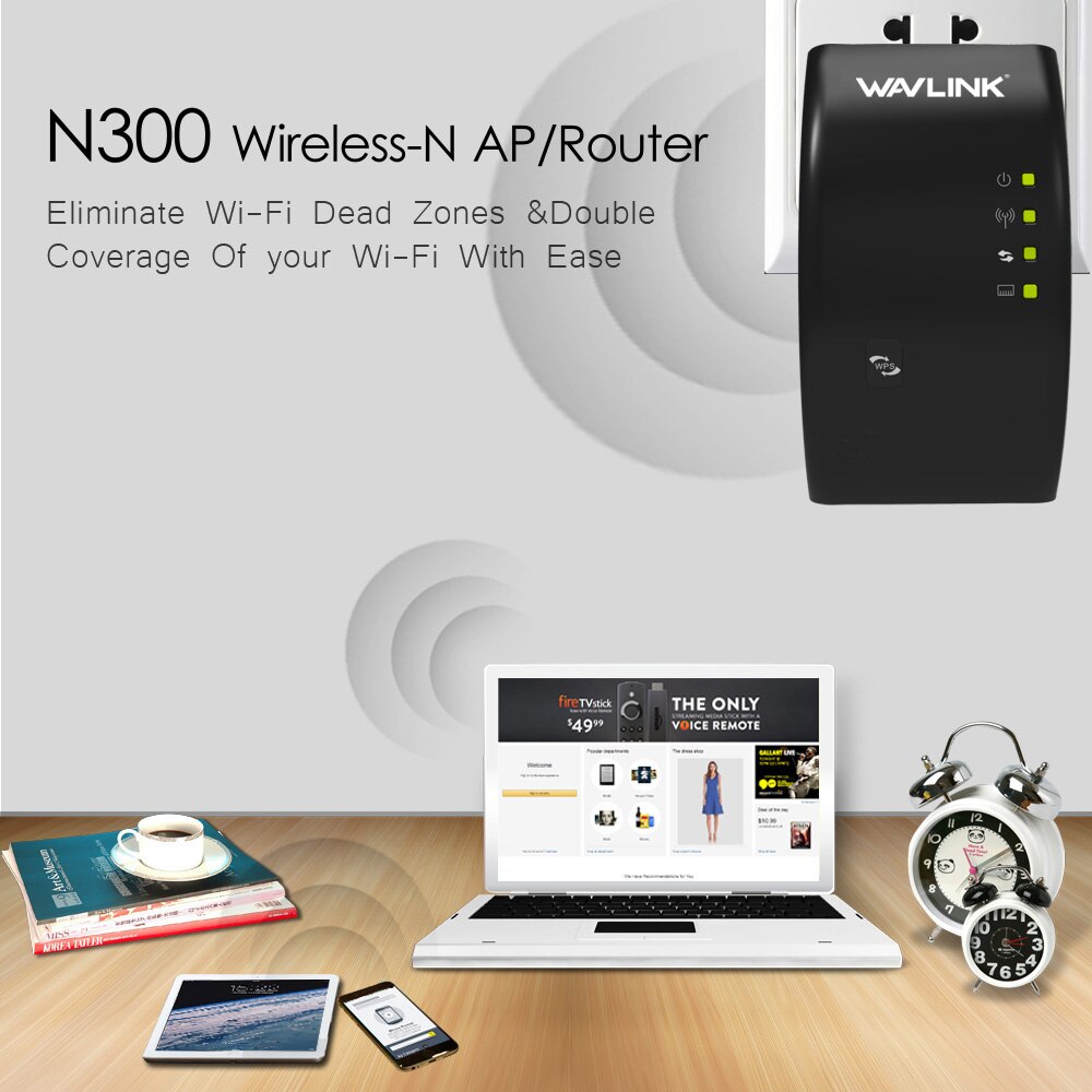 Wavlink Tragbare 2,4G 300Mbps kabellos Wi-fi Verstärker Verlängerung 802.11n/b/g Wifi Signal Verstärker Booster Wifi Palette Weiß/Schwarz