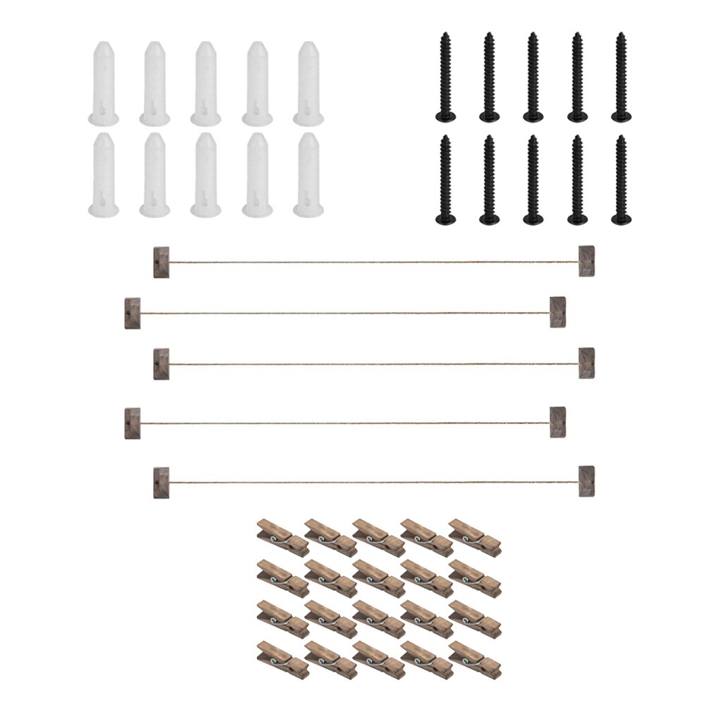 1 Set DIY Wall Art Decor Hanging Photo Display String Pictures Collage Frame