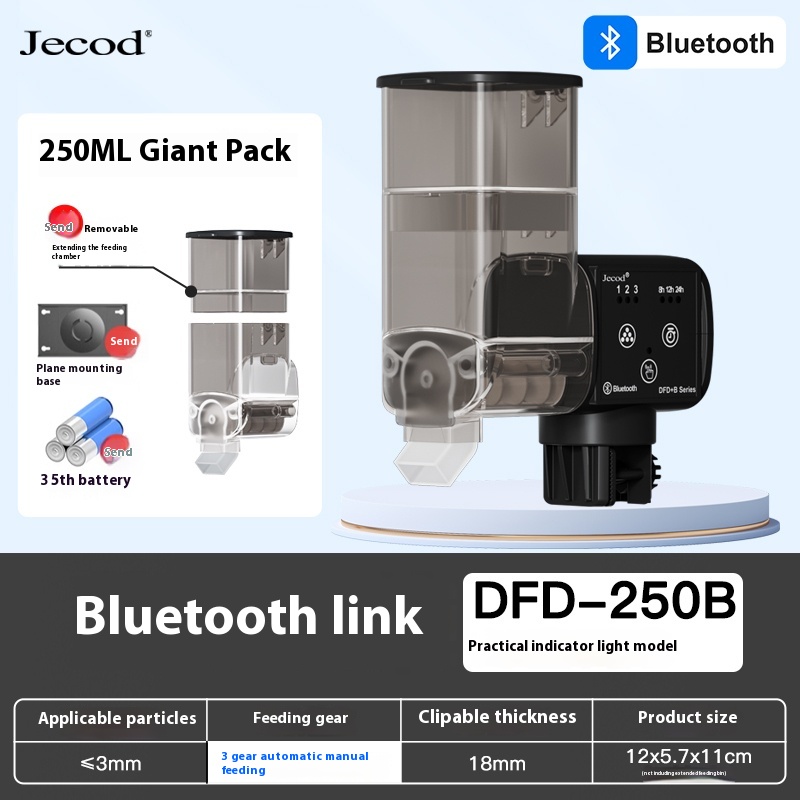 Jebao Jecod Aquarium Bluetooth Feeder 250Ml 500Ml Intelligent Getimed Siervisschildpad Voedsel Aquarium: WHITE