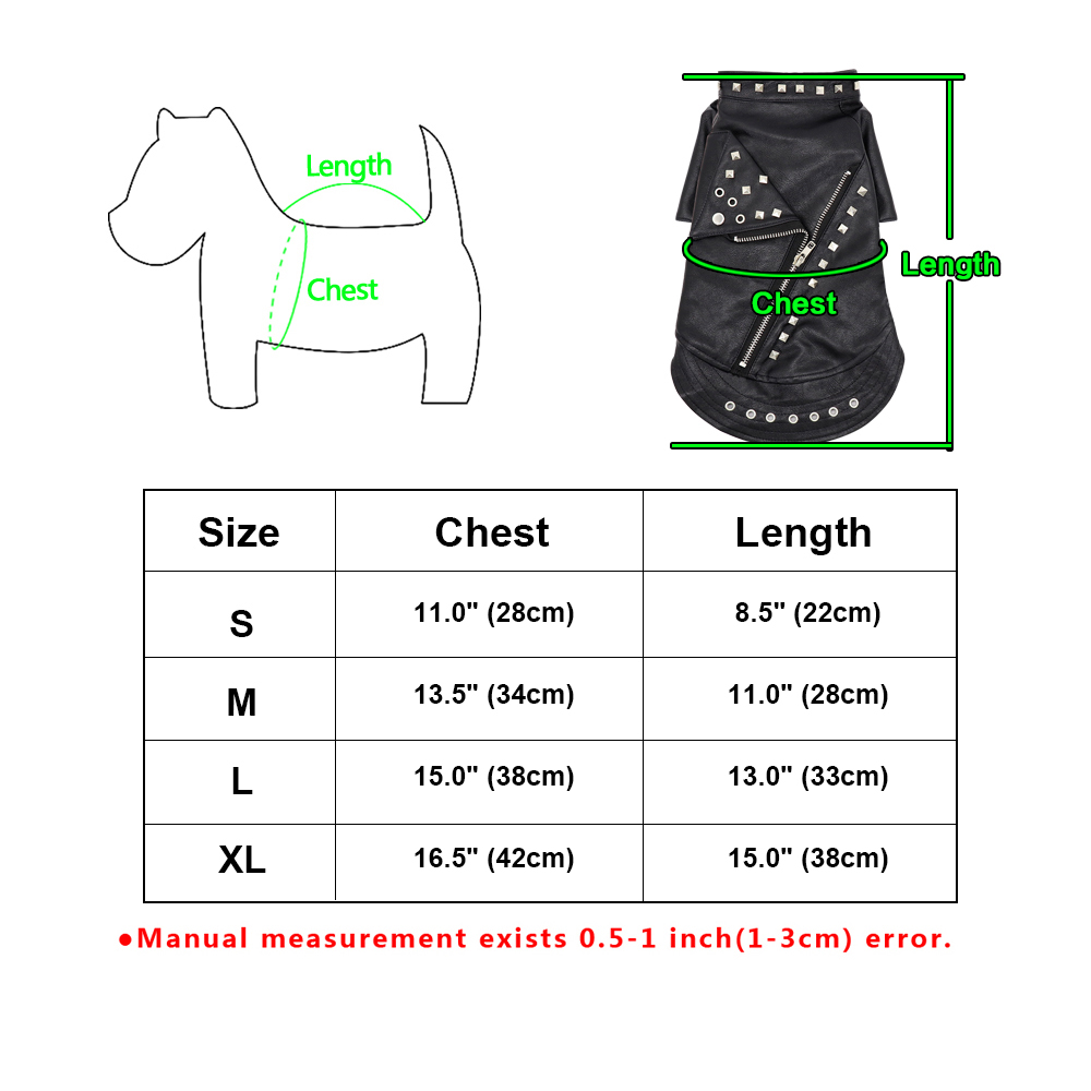 Cool Dog Leather Jacket Coat Warm Winter Pet Clothing Outfit French Bulldog Clothes Coats for Small Medium Dogs: M / WHITE