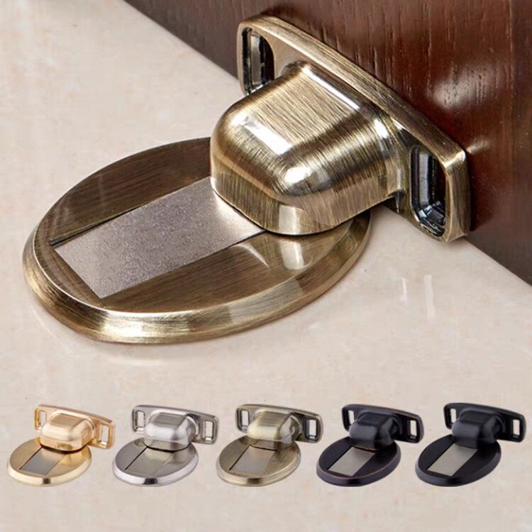 Magnetic Door Holder Stopper Invisible Doorstop Wall Floor Mount Safety Catch Stainless Steel Door Suction Bedroom Supplies