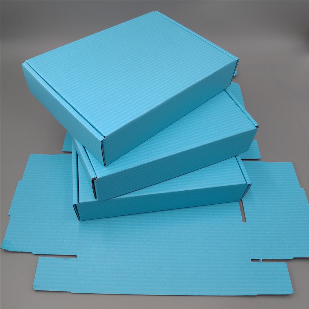 25x20x7cm blue cardboard corrugated black large square blue clothing Packaging bo